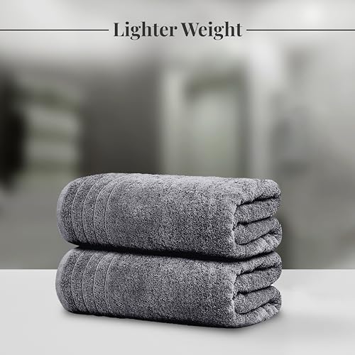 Tens Towels Pack of 8 Towels Set, 2 Extra Large Bath, 2 Hand, 4 Washcloths, 100% Cotton, Lighter Weight, Quicker to Dry, Super Absorbent, Perfect for Bathroom, Dark Grey - color: Dark Grey