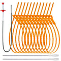60inch Drain Snake (1pc), 20inch Hair Drain Clog Remover (12 pcs) & 18Inch Cleaner Brush (2 pcs), Sink Plumbing Snake Drain Tool Unclogger Tool Set For Kitchen, Bathroom Tub, Sewer, Toilet - style: 12pcs 20inch+1pcs 60inch+2pcs Cleaner Brush