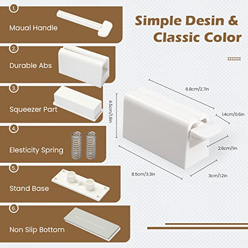 Set of 2 Rolling Tube Toothpaste Squeezer Dispenser Toothpaste Seat Holder Stands, White+Navy Blue - color: White+navy Blue