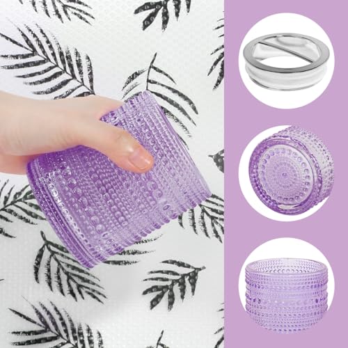 Glass Toothbrush Holder, Purple Bathroom Toothbrush Holder Set, 10oz Bathroom Tumbler Cup, Bathroom Storage Cup Organizer for Tooth Brush, Toothpaste and Makeup Brush - color: Purple