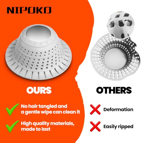 Shower Drain Hair Catcher - Bathtub Drain Cover Foldable Silicone，Shower Drain Protector for Pop-Up and Regular Drains of Shower,Tub, Bathroom, Sink,Grey - color: Gray