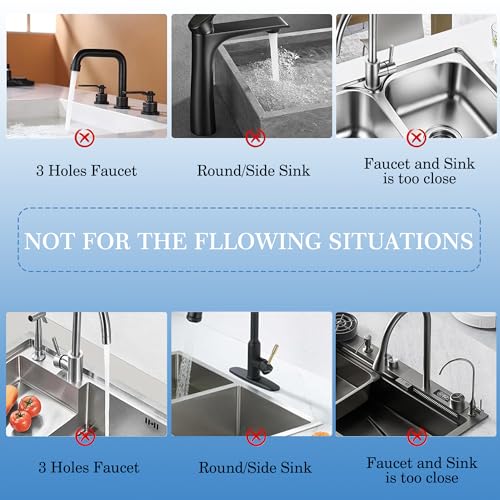 Faucet Mat Splash Guard Platinum Marble, Soft Diatom Mud Material, Strong Water Absorption, Non-Slip,Easy to Clean for Bathroom, Kitchen 23.5"X5.5"