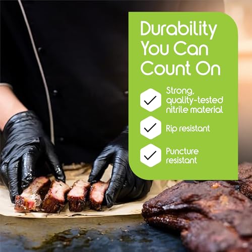 Inspire Black Nitrile Disposable Gloves | 4.5 Nitrile Disposable Safety Medical Cooking Cleaning Gloves - size: XX-Large, style: Black - Case of 1000