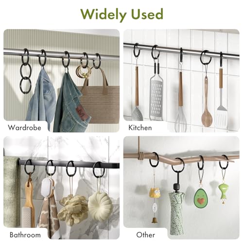 Amazer Shower Curtain Hooks Rings, 24 Pcs Black Shower Curtain Hooks, O Shape Shower Curtain Rings, Easy to Snap Closure Plastic Shower Hooks for Shower Curtain and Liner Bathroom - color: Black, size: 24 Pack