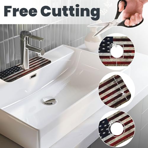 American flag Kitchen sink faucet pad, strong water absorption, anti slip, easy to clean, very suitable for splash and drip prevention, suitable for kitchens and bathrooms - color: American Flag
