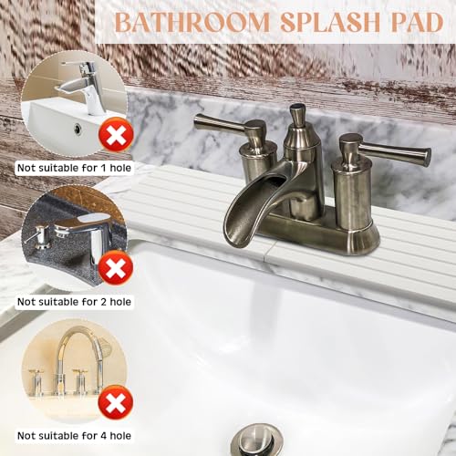 Teenyyou an Oval Hole White Faucet Mat for Kitchen Sink Bathroom 17.32" x 4.6" Kitchen Faucet Absorbent Mat Diatomite Splash Guard Quick Drying Stone Drip Catcher Hole 6.22" x 2.28" - color: White, style: an Oval Hole