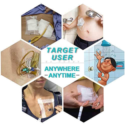 Waterproof Dialysis Catheter Shower Cover Large Coverage Shields for Peritoneal Dialysis Port Accessories PD Chest Catheter Central PICC Line Feeding Tube 10"x10"(Pack of 25) - size: 10 x 10 Inch (Pack of 25)