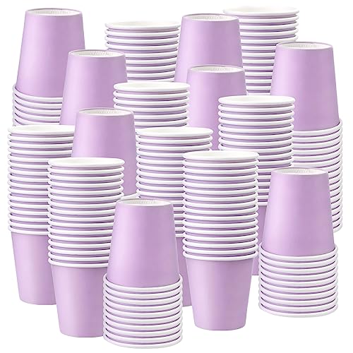 300 Pack 3oz Purple Paper Cups,Mouthwash Cups, Disposable Bathroom Cups,Small Paper Cups 3oz Ideal for Bathroom,Supermarket,Birthday Party,Picnic and BBQ - color: Purple, size: 300 Count