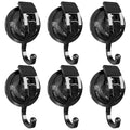 Heavy Duty Vacuum Suction Cup Hooks, Matte Black Plated Polished Super Suction for Kitchen Bathroom, 6 Pack - color: Black