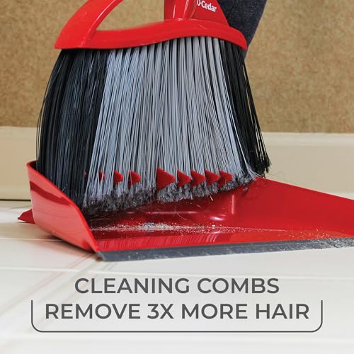 O-Cedar Pet Pro Broom with Step-On Dustpan | Remove 99% with One Sweep | Removes 3 Times More Pet Hair | Quiet Cleaning Tool for Cat and Dog Owners - size: PowerCorner Pet Pro Broom