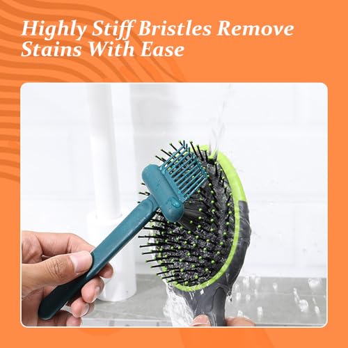 2 In 1 Hair Brush Cleaning Tool, 2025 New Comb Cleaning Brush, Portable Brush Cleaner for Travel, Hairbrush Cleaning Tool for Hair Salons (Orange*2) - color: Orange*2