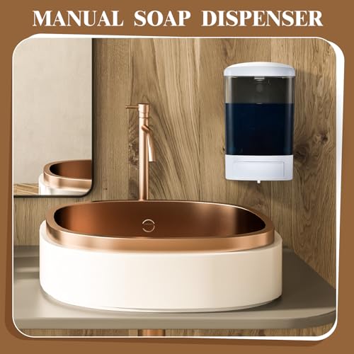Hushee 4 Pcs Plastic Wall Mounted Soap Dispenser Commercial Manual Soap Containers Wall Dispenser for Kitchen Shower Hotel Liquid Shampoo Gel Chamber(33.8 oz 1000 ml,Black) - color: Black, size: 33.8 oz 1000 ml
