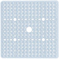 Large Square Shower Mat 27 x 27 Inch Clear, Non Slip Shower Bathtub Mats for Inside Shower With Big Suction Cups Drain Holes, Anti Slip Bathroom Floor Shower Stall Mats, Easy Clean, BPA-Free - color: Clear