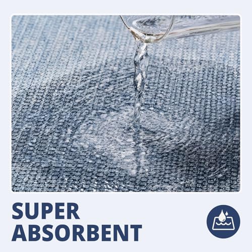 HOMTEB Bathroom Rugs Sets 2 Piece, Thin Bath Mat Absorbent Quick Dry, Machine Washable, Rubber Backing for Non Slip, Low Pile Cozy Cloth Bathroom Rug Set for Tub/Sink/Shower (27"x17" & 30"x20", Blue) - color: Blue, size: 27"x17"+30"x20"-2pack