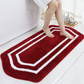 COSY HOMEER Extra Thick Bath Linen Sets Rugs - Anti-Slip Bath Mats Soft Plush 100% Strong Polyester Living Room Bathroom Water Absorbent(Red,24x48 - Inches) - color: White/Red, size: 2' x 4' (Oval)