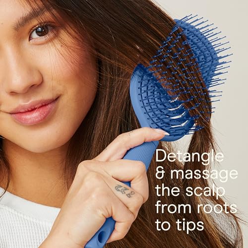 Conair Scalp Care Detangling hairbrush - Curly Hair Brush - Scalp Massager - hairbrushes for women & men - detangler for all lengths and types - can use wet or dry - Blue Aura - color: Blue Aura, size: 1 Count (Pack of 1)
