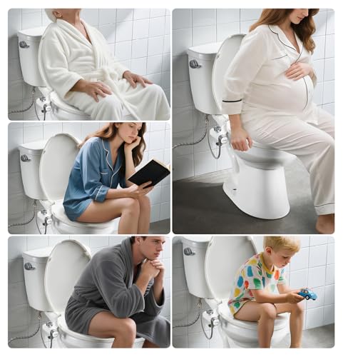 Non-Electric Bidet Attachment for Toilet Seat, Daul Clean Nozzles 3 Modes Adjustable Water Pressure Bidet Toilet Seat Attachment with Pressure Controls Feminine/Posterior Wash (TT17N)