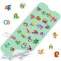 XIYUNTE Baby Bath Mat for Tub Non Slip Kids Bath Mat - 40''x16'' Extra Long Cartoon Bathtub Mat Non Slip Kids Shower Mat Eco-Friendly Toddler Bath Mats with Suction Cups, Machine Washable - color: I-green Alphabet