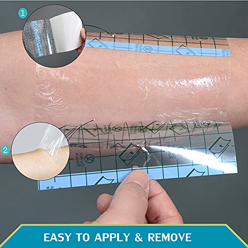 50 Pcs Chest Port Shower Cover Waterproof Adhesive Bandage Protector 4 x 4 Inch for Dialysis Catheter Chemo Hemodialysis Transparent Patch Surgery Wound Incision Water Barrier Stretch Dressing - size: 4 x 4 Inch (Pack of 50)