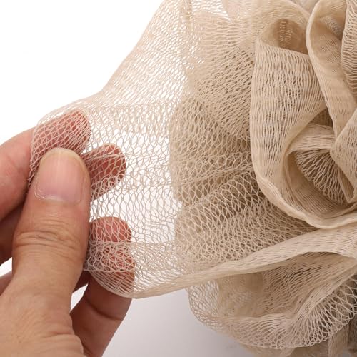 8 Small Mesh Pouf Bath Sponge - Mesh Loofah Body Exfoliating Shower Ball Shower Sponge - color: White,green,brown,gray - 8 Pcs