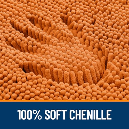 OLANLY Toilet Rugs U-Shaped 20x20, Extra Soft Absorbent Chenille Contour Bathroom Rugs for Toilet, Dry Quickly, Machine Washable, Non-Slip Bath Mat, Clay - color: Clay, size: 20" X 20" Contour Rug