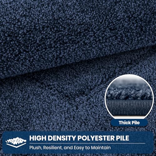 PURRUGS Machine Washable Kitchen Rug 24" x 35.5", Non-Slip/Skid Kitchen Runner Rugs & Floor Mats, Super Absorbent Soft Standing Mats for Kitchen, Sink & Laundry, Navy Blue - color: Navy Blue, size: 24" X 35.5"