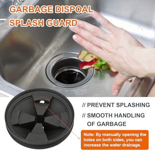2Pcs 3 3/8" Garbage Disposal Splash Guard, Quiet Garbage Disposal Rubber Drain Insert, Sink Splash Guard QCB-AM Replacement for InSinErator Evolution Series, Removable Garbage Disposal Parts - color: Black 3 3/8" 2pack