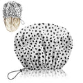 Luxury Shower Cap Silk Satin Lined Waterproof Reusable Adjustable Elastic Dry Hair Bathing Caps Cute for Women Girls-Spot - color: C-19-Spot