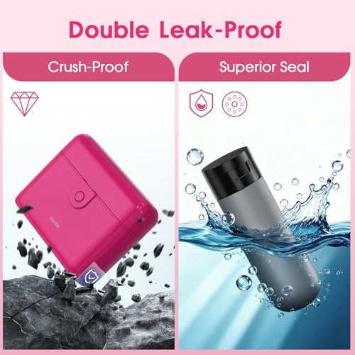 Travel Bottles with Case, 4x2oz TSA Approved, Leak-Proof, Press to Unlock, Compact & Portable Travel Toiletries (Hot Pink) - color: Hot Pink