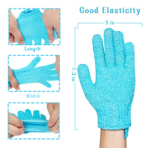 Bath Gloves,16 Pcs Exfoliating Bath Gloves,Body Scrub Gloves with Hanging Loop for Beauty Spa Massage Skin Shower Body Scrubber-8 Colors - style: With Hanging Loop