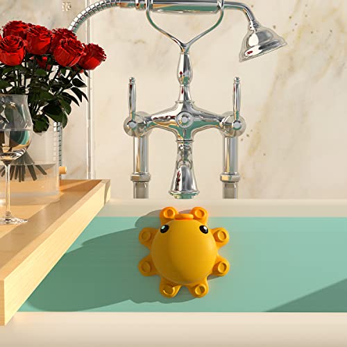 Bathtub Overflow Drain Cover - Tub Soak Bath Cover, Adds Inches of Water for Deeper Bath (Silicone, Yellow) - color: Yellow