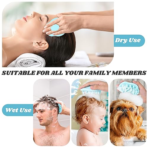 URTHEONE Scalp Massager Shampoo Brush for Hair Growth,Soft Silicone Scalp Scrubber Shower Brush for Women Men Kids Stress Relax&Scalp Exfoliator,Scalp Scrubber for Dandruff Removal (Cyan) - color: Cyan