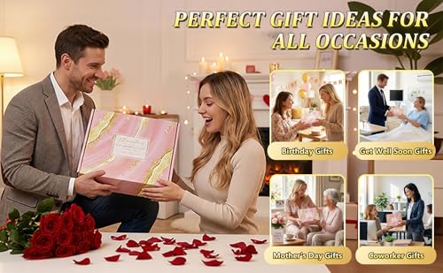 Mothers Day & Birthday Gifts for Women - Tova's Creations 13-Piece Strawberry Daiquiri Spa Gift Basket with 40 OZ Tumbler & Luxury Flannel Blanket for Mom, Wife, Grandma - color: Pink