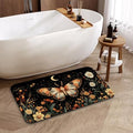 Moth Bath Mat, Water Absorbent Quick Dry Thin Bathroom Floor Mat, Rug for Bathroom Kitchen 17"x30" - color: Moth