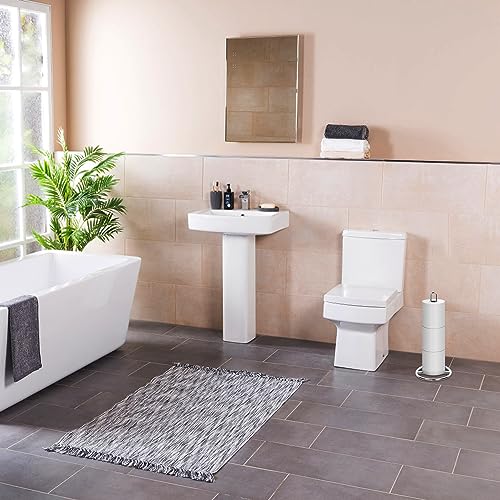 Toilet Paper Holder Stand, OBODING, Silver Freestanding Toilet Paper Holder for Storing 3 Rolls of Toilet Papers (Silver) - color: Silver