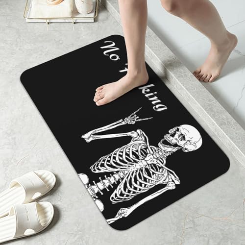 Skull Bath mats Quick Dry Absorbent Bath Rugs Rubber Non Slip Bath Mat for Bathroom Floor Tub Shower Sink 16"×24" - color: Skull, size: 16"x24"