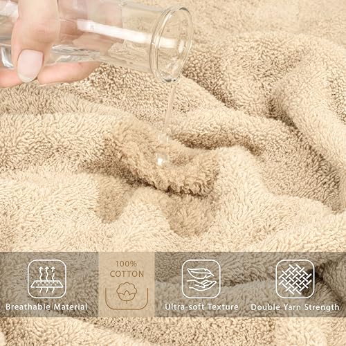 Cotton Paradise 100% Cotton Turkish Towel, Soft Absorbent Quick Dry, 40x80 Oversized Bath Sheet Towel, Beige - color: Beige, size: 1 PC 40x80"