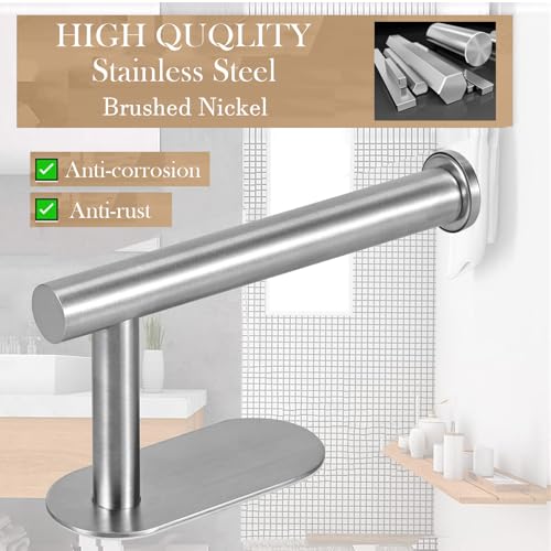 JOPOFI Self Adhesive Toilet Paper Holder - Brushed Nickel（2 Pcs） | Toilet Paper Holder Wall Mount for Bathroom,Stainless Steel Command Strip Toilet Paper Roll Holder Stick On Wall,No Drilling - color: Brushed Nickel, size: 2pcs