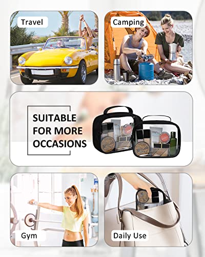 Moyad TSA Approved Toiletry Bag Clear Quart Size Travel Bags Makeup Bag | Large Opening, for Men and Women, Carry on Airline Compliant, Transparent Liquids Pouch, Black - color: Black, size: 1 Pack, Handle
