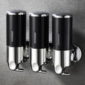 No-Drill 3 Pack 500ml Wall Mounted Soap Dispenser for Bathroom and Kitchen, Shampoo and Conditioner Dispenser Drill Free with Adhesive(Round-Black) - color: Black-1