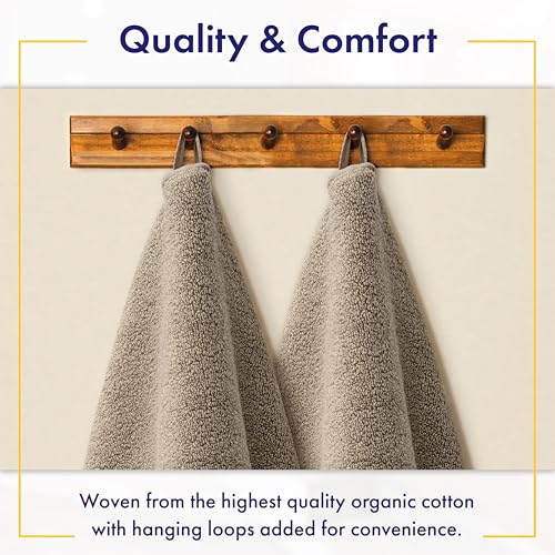 Alusa Home 100% Organic Luxury Bath Sheets - GOTS Certified - Extra Large 35x70 Inches (Pack of 2) Zero-Twist, Long-Staple Cotton Bath Sheet Set (Taupe) - color: Taupe, size: 2pc Bath Sheets
