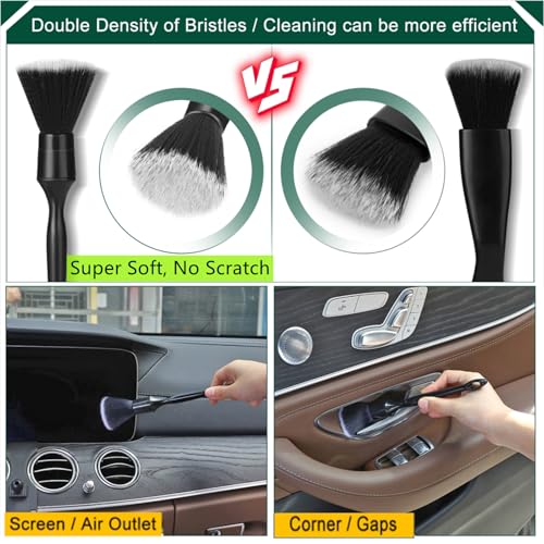 Fitosy Car Interior Duster Detail Brush Cleaning Gel Kit, Dust Remover | Slime Putty Cleaner Soft Detailing Brushes Car Accessories Essentials Supplies Tools for Men Women, Auto Truck SUV RV