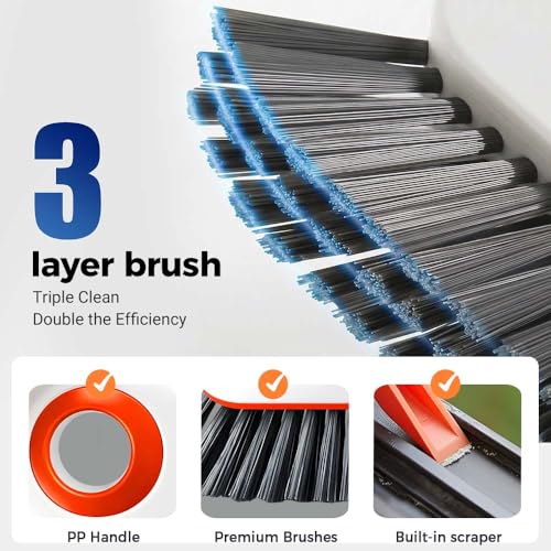 2 in 1 Groove Cleaning Brush, Multifunction Hard Bristle Crevice Cleaner Brush with Hidden Scraper,Window Track Cleaning Tools for Sliding Door Track,Window Sill (2 PCS) - color: 2 Pcs