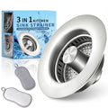 3-in-1 Kitchen Sink Drain Strainer and All-Purpose Scrub Sponges, Sink Stopper Pop-Up Drain Plug with Anti-Clogging Food Catcher Basket, Fits US Standard 3-1/2 Inch Sinks,Sponge Cleaning Dish - color: Chorme+ Kitchen Dish Towel