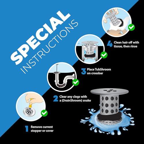 TubShroom Bathtub Drain Hair Catcher – in-Drain Tub Strainer & Clog Prevention Protector, Fits Standard 1.4”–1.75” Tub Drains, Easy Clean, Captures Human & Pet Hair Out of Sight (Gray) - color: Gray