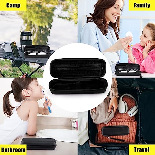 Hooqict Electric Toothbrush Travel Case for Oral-B Pro 1000, 2000, 3000, 3500, 1500 Travel Toothbrush Case Holder with Mesh Pocket Cover Protection, Protective Storage Bag Toothbrush Carrier - color: Black