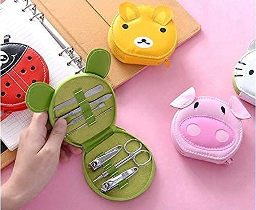 mossty Portable Manicure Set Mini Grooming kit Nail Clipper Accessories Fingernail Trimmer for Home Travel Gift - color: Green