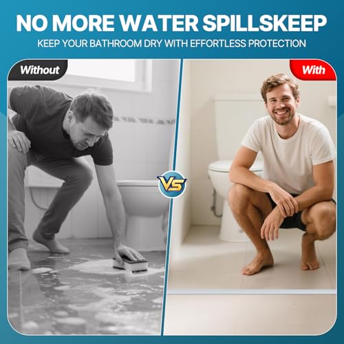 39 Inch Shower Threshold Water Dam, Silicone Door Bottom Seal | Transparent self adhesive collapsible barrier, dry wet separation splash guard, collapsible stopper for bathroom floors