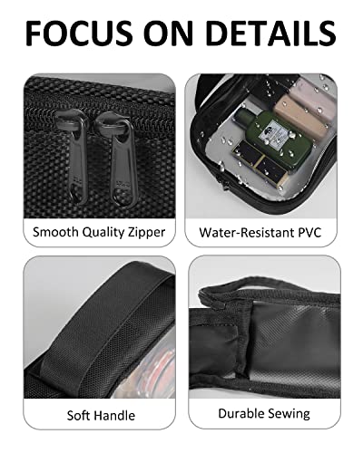 Moyad TSA Approved Toiletry Bag Clear Quart Size Travel Bags Makeup Bag | Large Opening, for Men and Women, Carry on Airline Compliant, Transparent Liquids Pouch, Black - color: Black, size: 2 Pack, Handle
