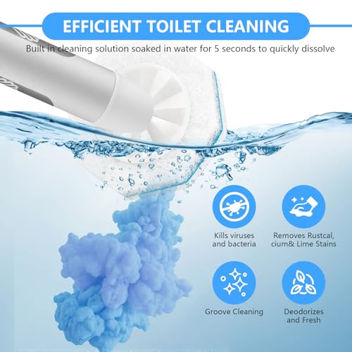 50 Pcs Toilet Wand Refills for Clorox, Disposable Scrub Pads Compatible with Clorox Toilet Wand - For Bathroom, Sink, Bathtub and Multi-Surface Cleaning